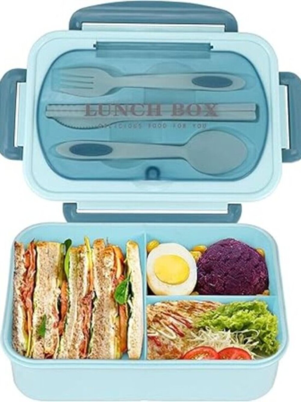 WILDAURORA 1200ML Lunch Container/ Bento Lunch Box with Utensils, and Chopsticks